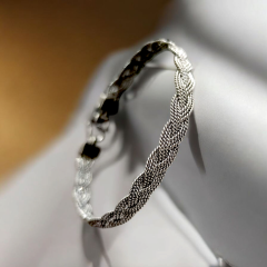 Unisex Burgu Model Tasarım Gümüş Bilezik