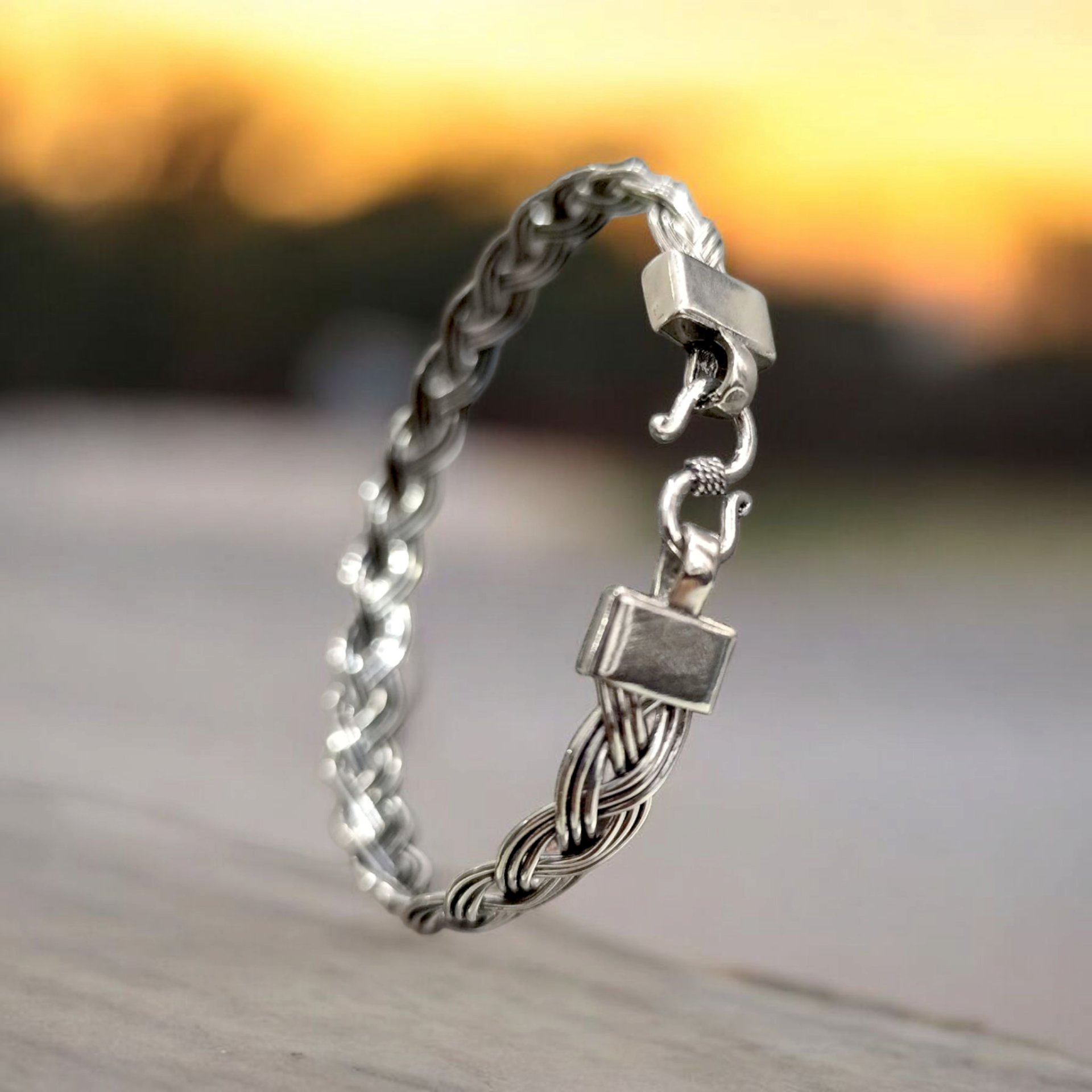 Unisex 3 lü burgu Model Gümüş Tasarım Bilezik