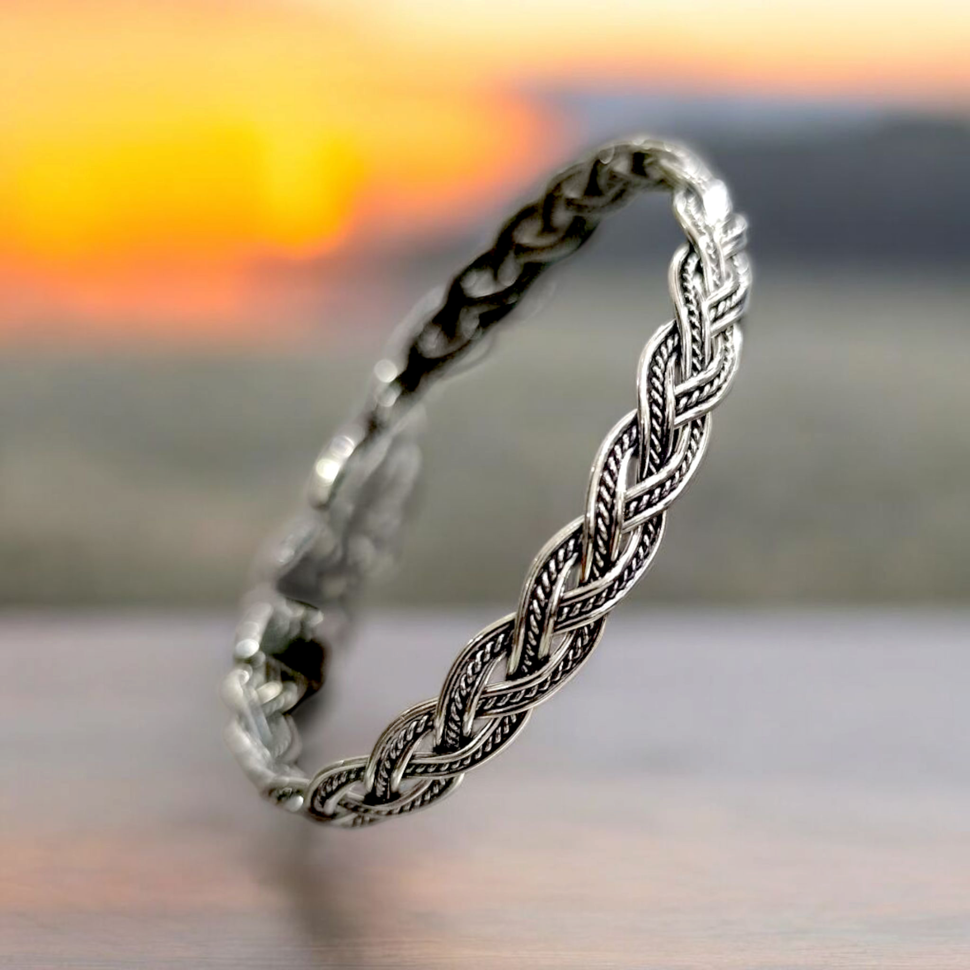 Unisex Tasarım Burgu Elişi Gümüş Bilezik