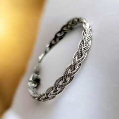 Unisex Tasarım Burgu Elişi Gümüş Bilezik