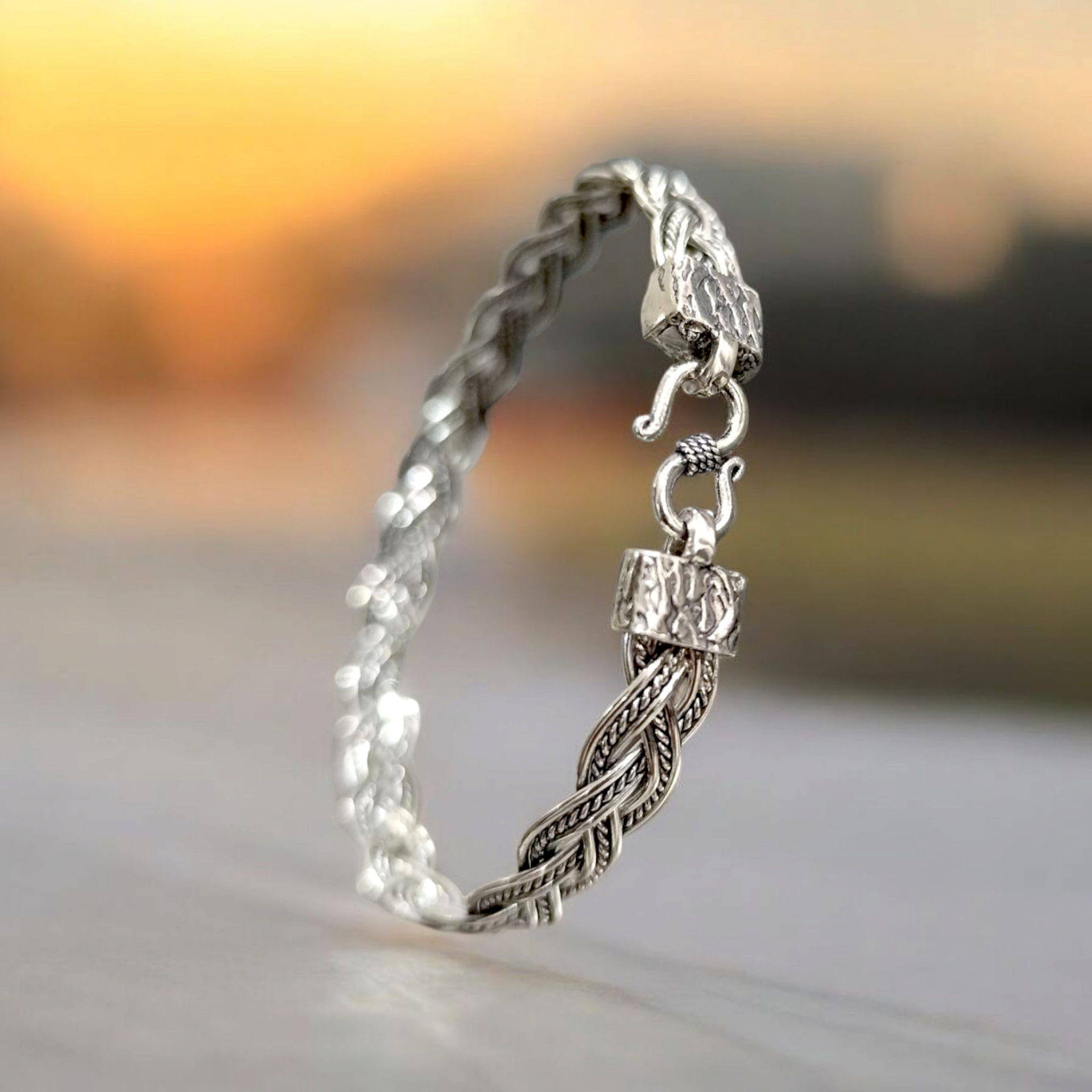 Unisex Tasarım Burgu Elişi Gümüş Bilezik