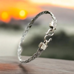 Unisex Burgu Mardin işi Gümüş Bilezik