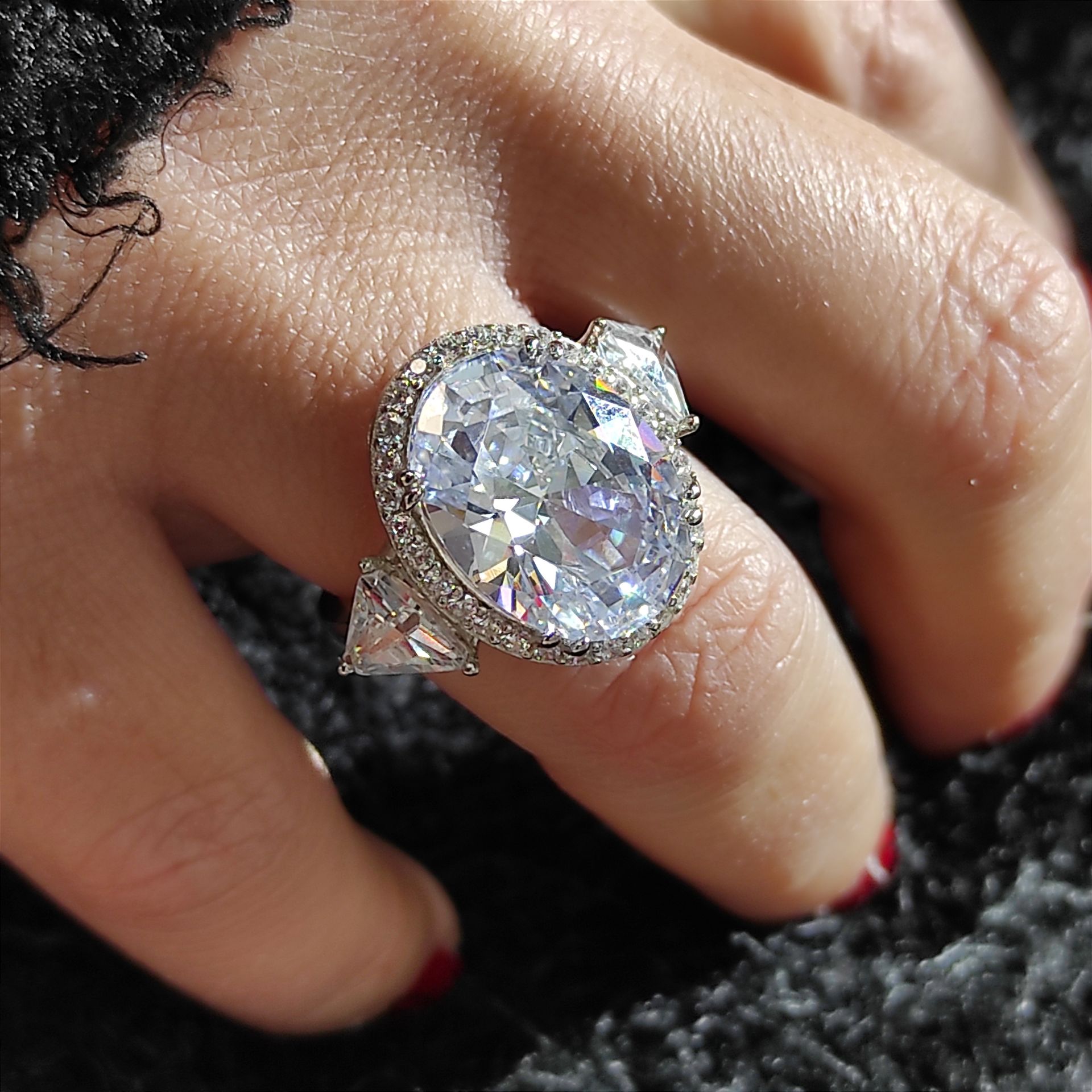 Swarovski Taşlı Altın Kaplamalı Gümüş Yüzük