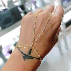 Swarovski taşlı 14 Ayar Altın kaplamalı Gümüş Sahmeran