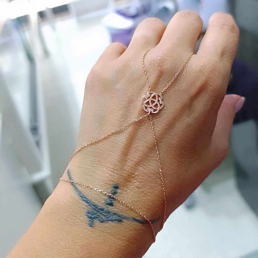 Vav model Rose Altın kaplamalı Gümüş Şahmeran