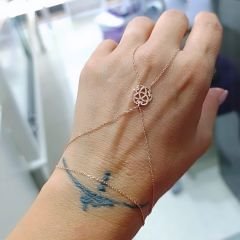 Vav model Rose Altın kaplamalı Gümüş Şahmeran