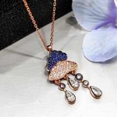 Yagmur Model Rose Gümüş Kolye