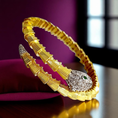 Yılan model,İthal Altın Kaplamalı Gümüş Bilezik