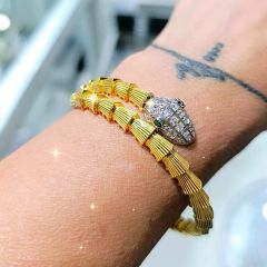 Yılan model,İthal Altın Kaplamalı Gümüş Bilezik