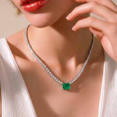 Paraibu ve Swarovski Taşlı Altın Rodajlı Gümüş Suyolu Kolye