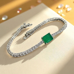 Paraibu ve Swarovski Taşlı Altın Rodajlı Gümüş Suyolu Bileklik