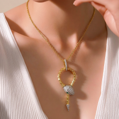 Yılan model Altın Kaplamalı Gümüş İthal Tasarım Kolye