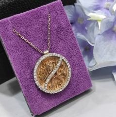 Gemili Rose Tasarım Gümüş Kolye