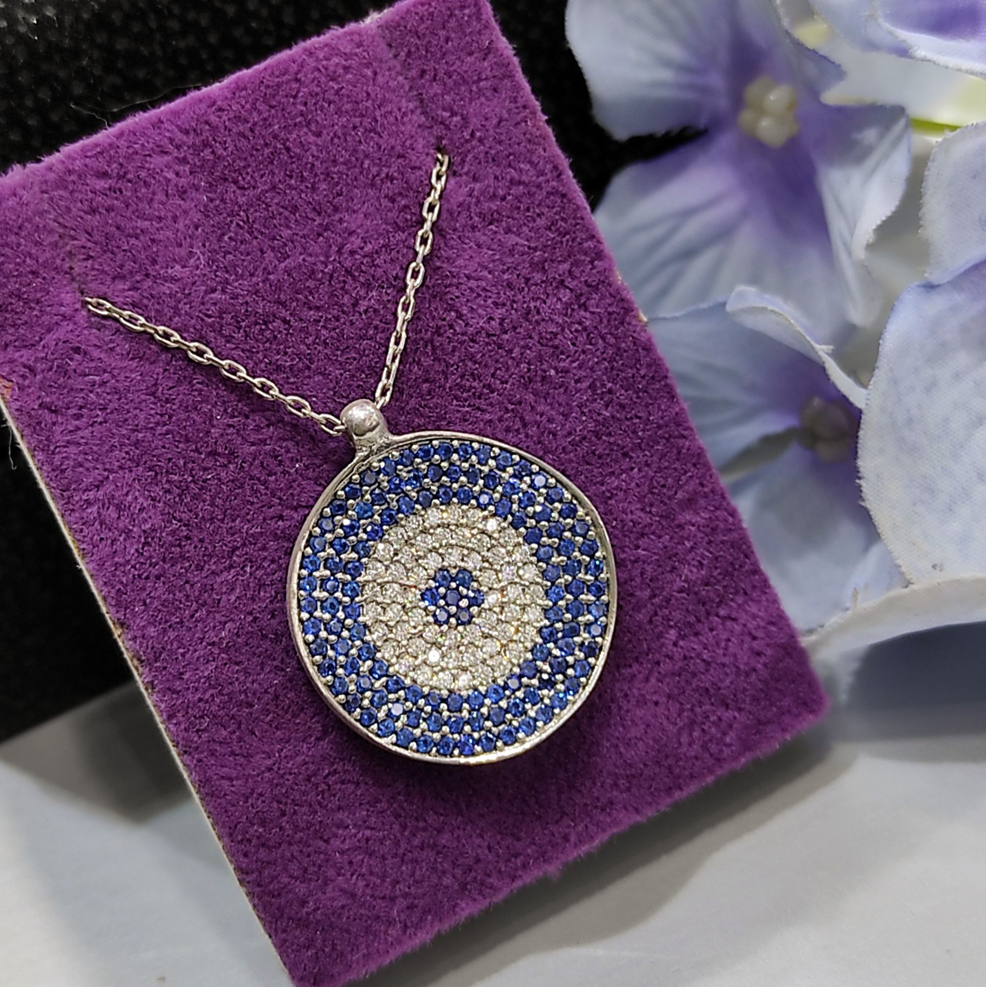 Nazar Model Gümüş İthal Kolye