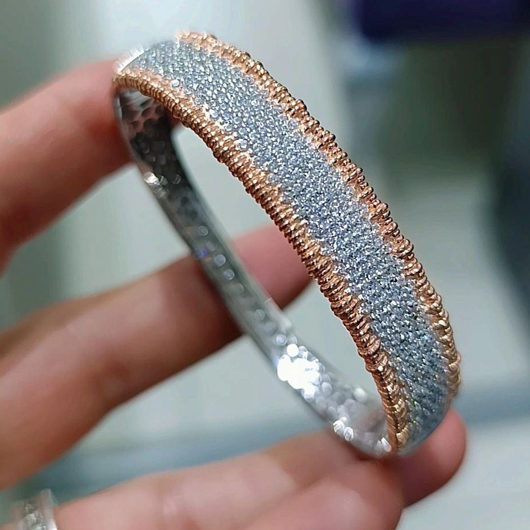 Swarovski Taşlı Altın Kaplamalı Gümüş Kelepçe Bilezik