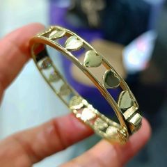 Swarovski Taşlı Altın Kaplamalı Gümüş Kelepçe Bilezik