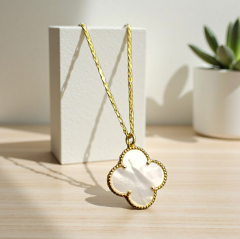 Sedef Taşlı Vancilef Altın Kaplamalı Gümüş Kolye