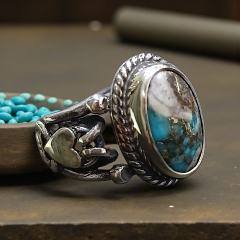 İran Fruzesi Tasarım Gümüş Yüzük