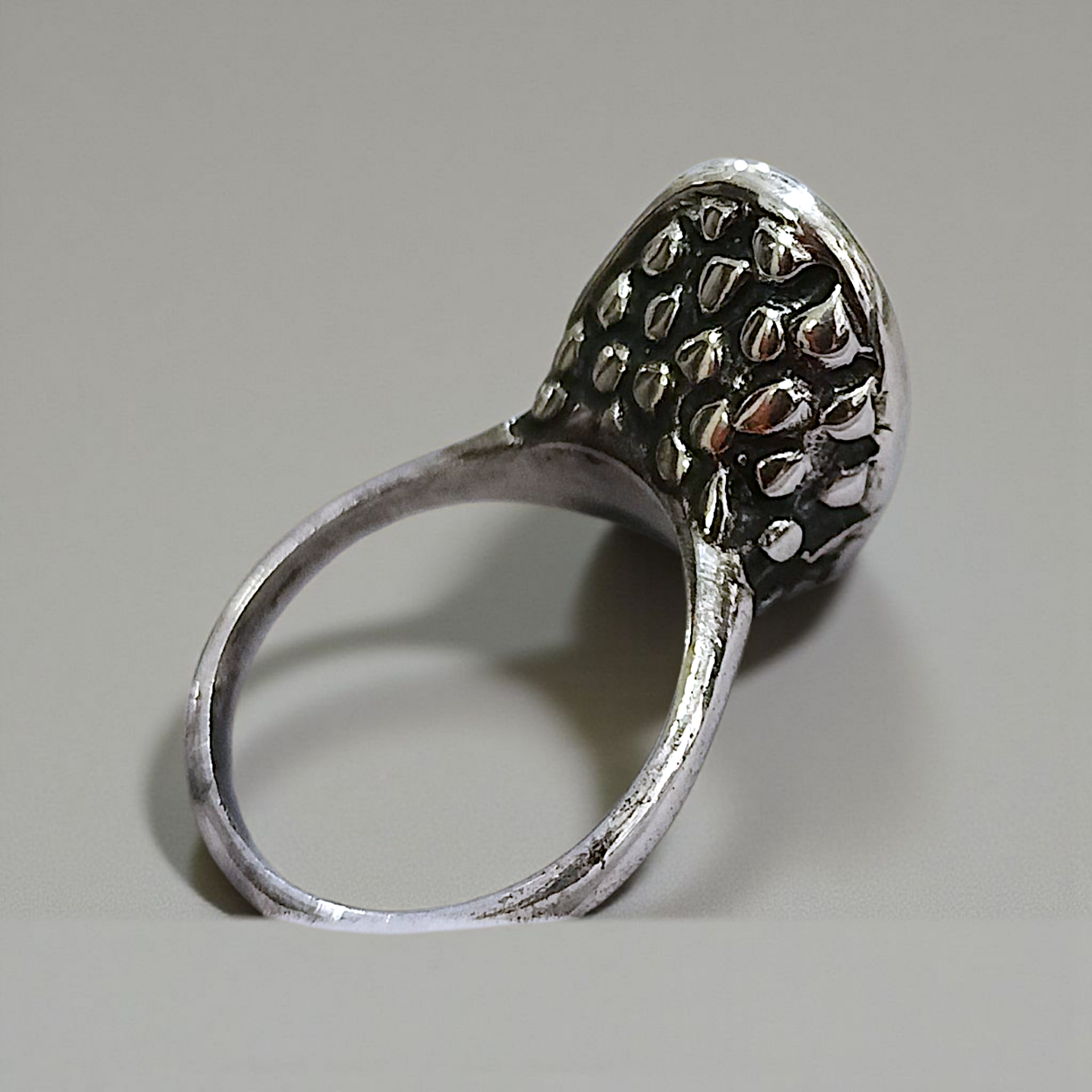 Akik Taşlı Elişi Tasarim Gümüş Yüzük