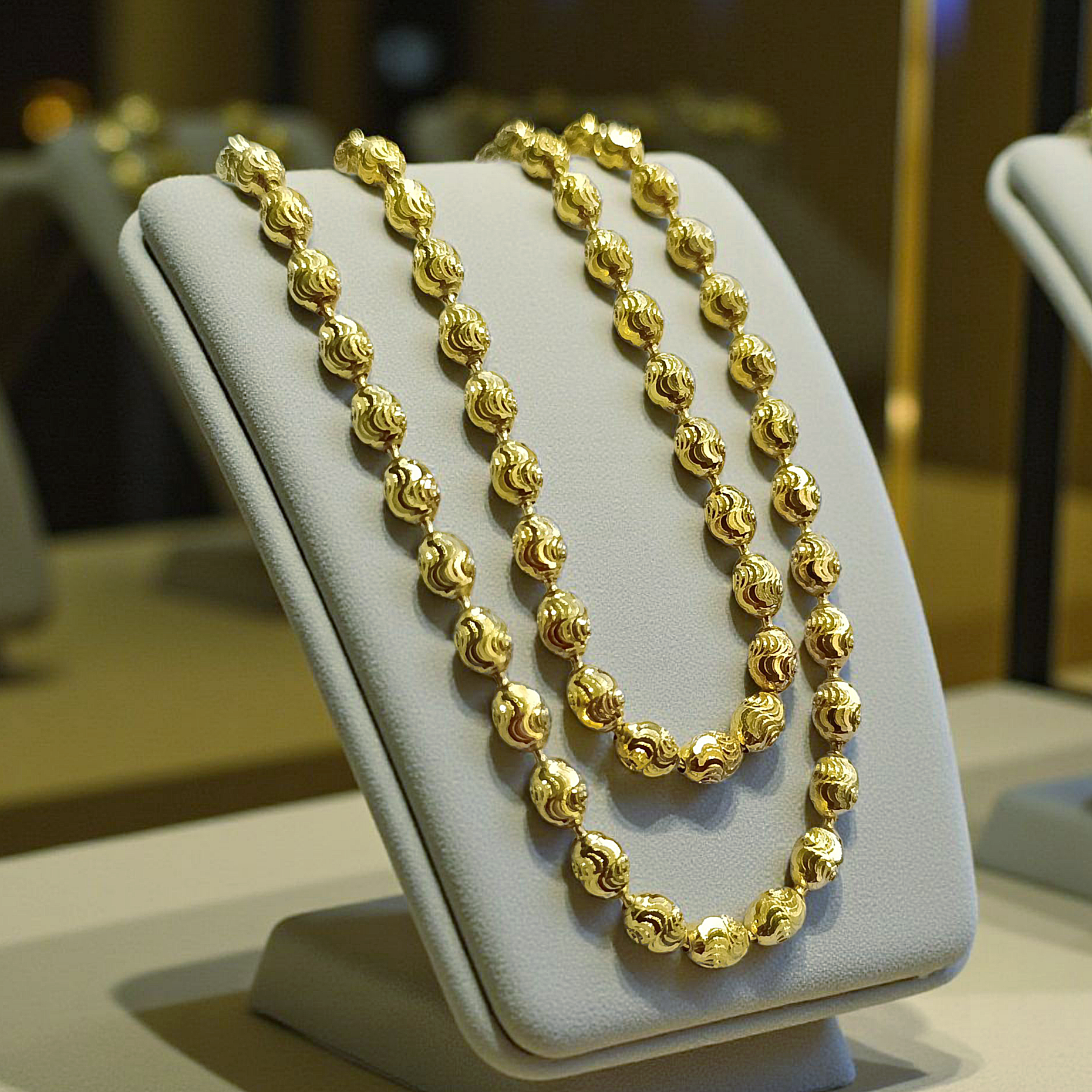 Dorika Toplu Altın Kaplamalı İthal Gümüş Kolye