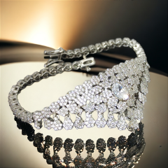 Damla Model Zirkon Taşlı , Altın Rodajlı Gümüş Bileklik