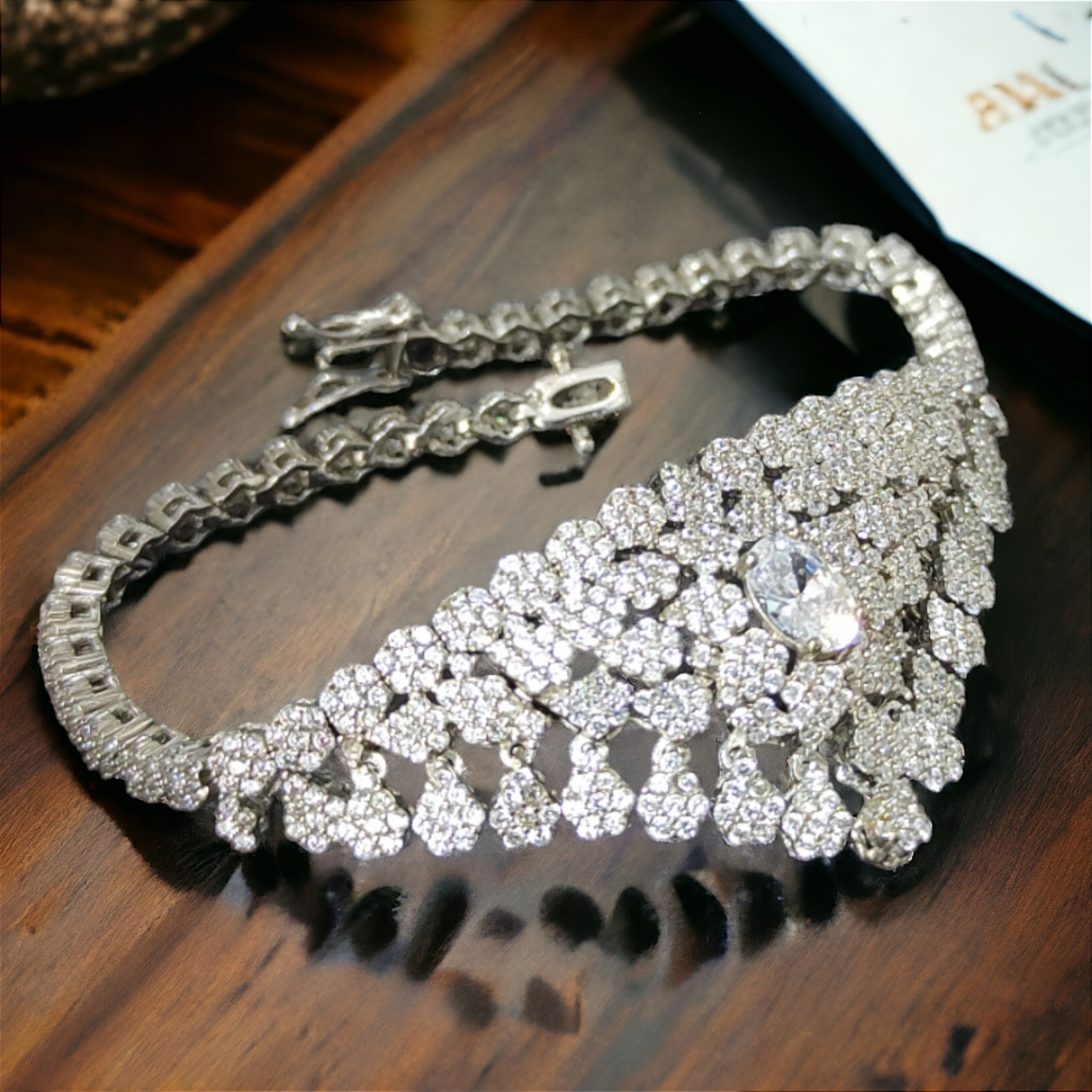 Damla Model Zirkon Taşlı , Altın Rodajlı Gümüş Bileklik