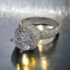 Swarovski Taşlı Altın Kaplamalı Gümüş Yüzük