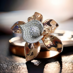 Swarovski Taşlı Rose Tasarım ithal Gümüş Yüzük