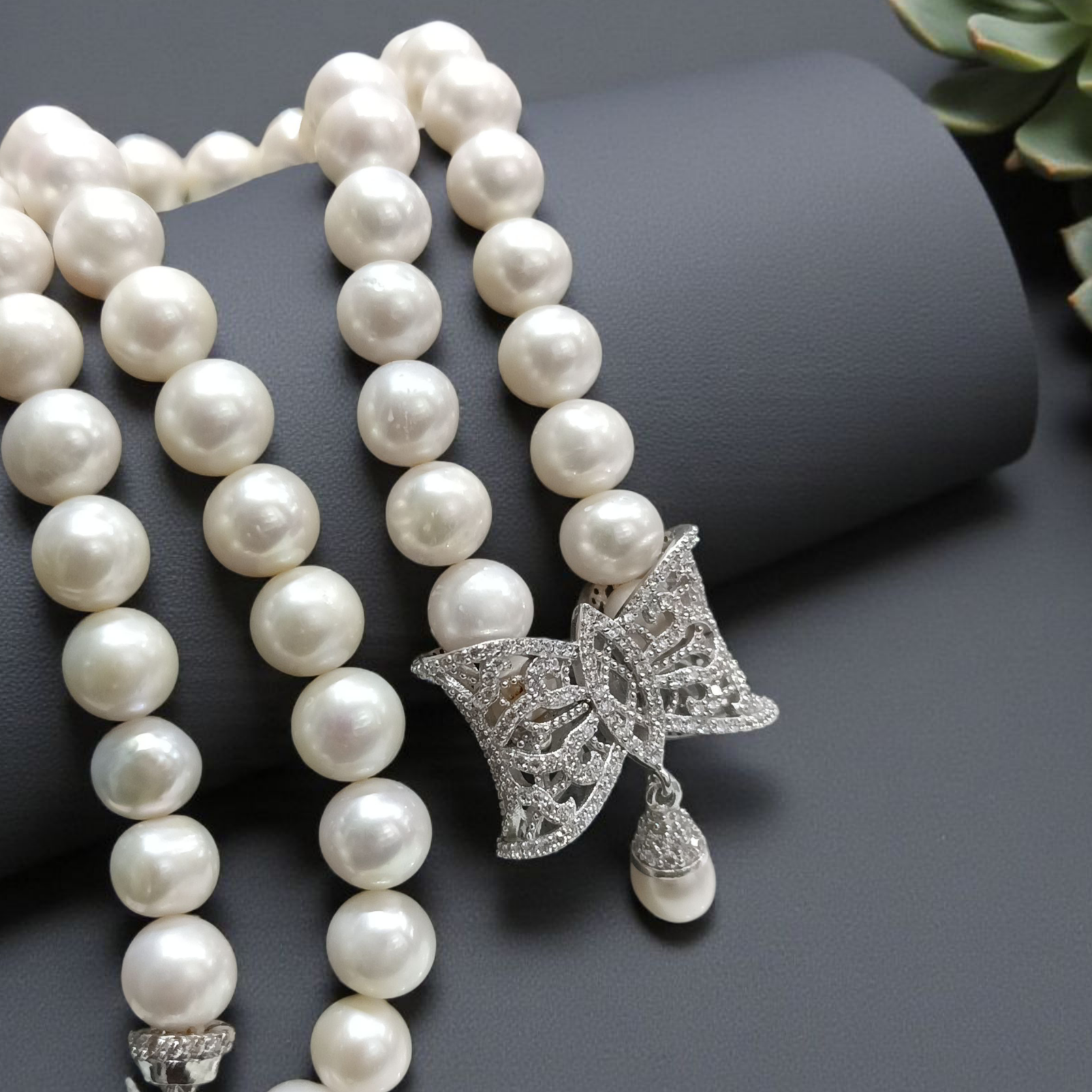 Hakiki İnci Altın Kaplamalı Gümüş kolye ve Küpe Set