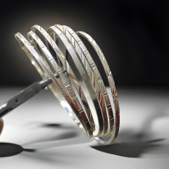 Desenli Gümüş Ray Bilezik Adet