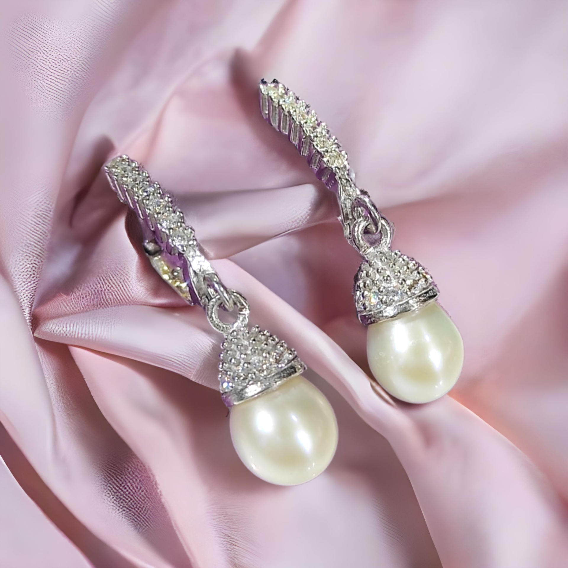 Hakiki İnci,İthal Gümüş Damla Küpe