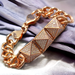 Swarovski Taşlı İthal Rose Gümüş Bileklik