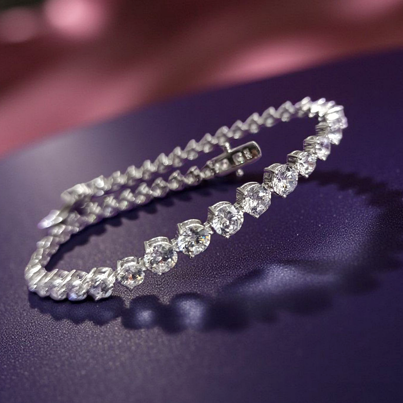 Mozanit Taşlı  Altın Rodajlı Süzme Suyolu Gümüş Bileklik