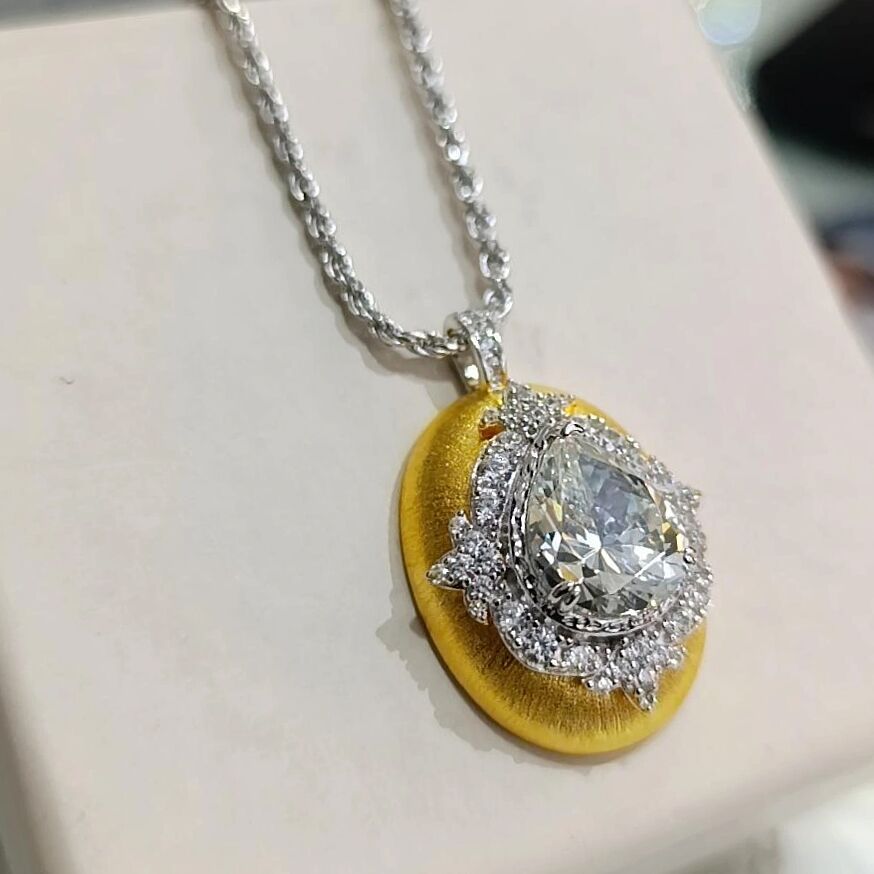 Mozanit Taşlı , Altın Rodajlı İtalyan Tasarım Gümüş Set