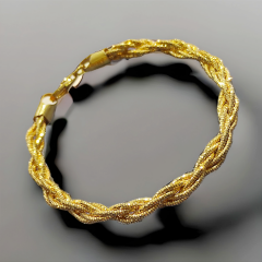 İthal Burgu Altın Kaplamalı Gümüş Bileklik