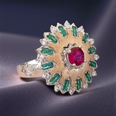 Yakut Taşlı ithal Tasarım Gümüş Yüzük