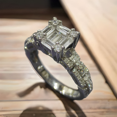 Swarovski Bagety Taşlı İthal Gümüş Yüzük