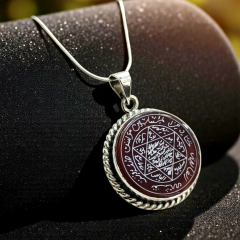 Mühr-i Süleyman Akik Taşlı Gümüş Kolyemiz