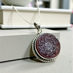 Mühr-i Süleyman Akik Taşlı Gümüş Kolyemiz