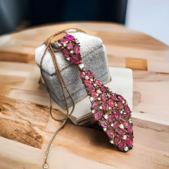 Turmalin Taşlı,İthal Rose Tasarım Gümüş Kolye