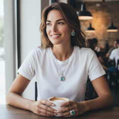 Mozanit ve Florit Taşlı Altın Rodajlı İthal Gümüş Set