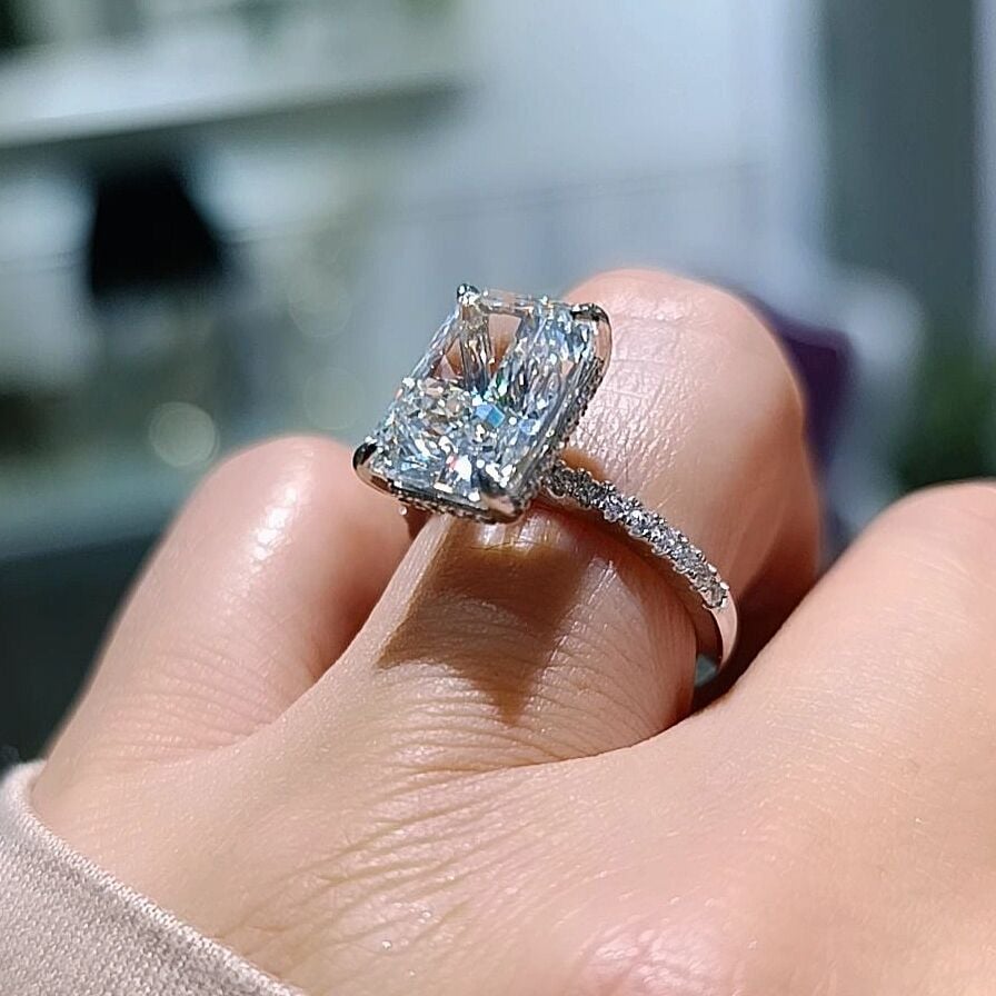 Mozanit Taşlı , Altın Rodajlı Bagety Gümüş Yüzük