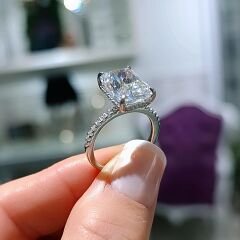 Mozanit Taşlı , Altın Rodajlı Bagety Gümüş Yüzük