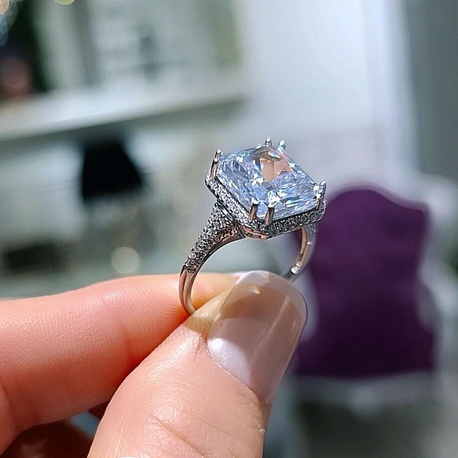 Swarovski Bagety Taşlı Altın Kaplamalı Gümüş Yüzük