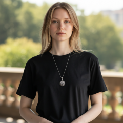 Oltu Taşlı Elişi Tasarım Gümüş Kolye