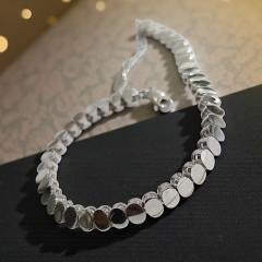 Cartier model Gümüş Üzerine Beyaz altın kaplamalı Bileklik