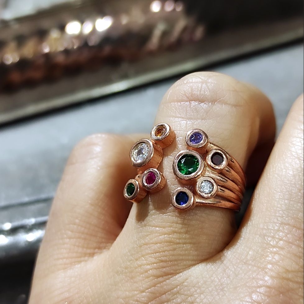 Dogaltasli Rose Tasarım Ayarlamalı Gümüş Yüzük