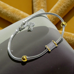 Pandora zincir Model Altın Rodajlı Gümüş Bileklik