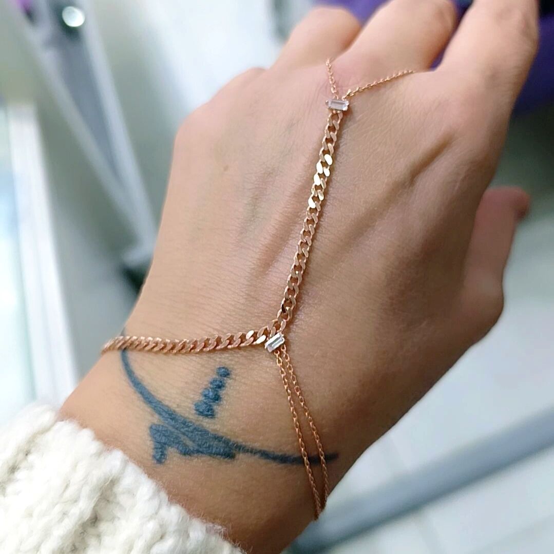 Zincir Model Rose Altın Kaplamalı Gümüş Şahmeran