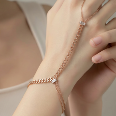 Zincir Model Rose Altın Kaplamalı Gümüş Şahmeran